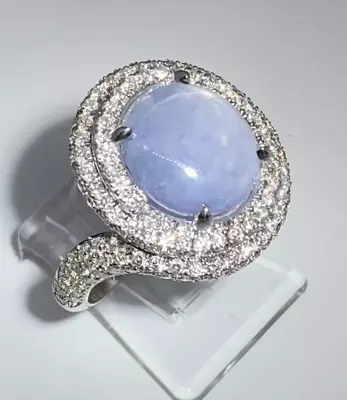 Bijoux Bague Diamants & Saphir étoilé